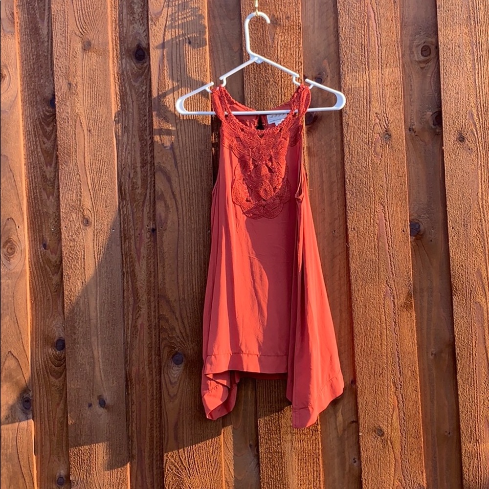 Silky embroidered tank blouse